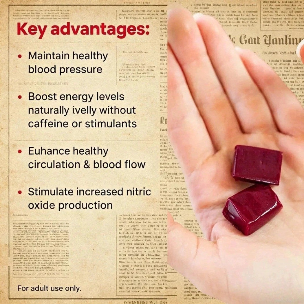 Two heart chews held in the palm of a hand